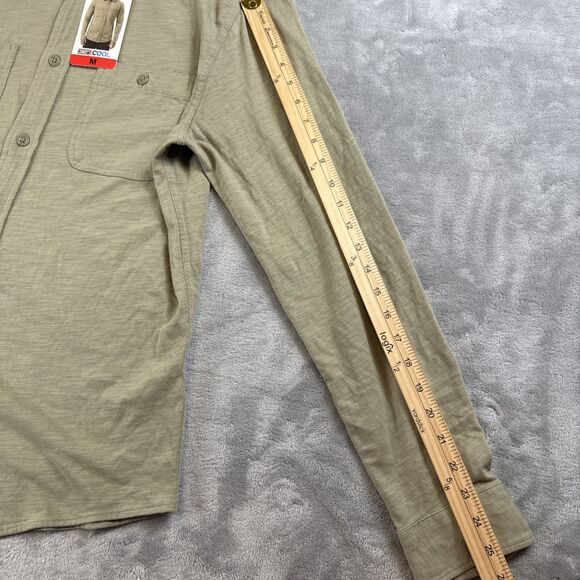 32 Degrees Cool Men's Green Button-Up Shirt Medium Long Sleeve Cotton NWT - Picture 5 of 8
